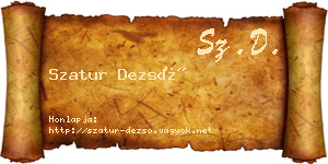 Szatur Dezső névjegykártya