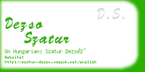 dezso szatur business card